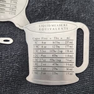 Stainless Steel Kitchen Measurement Magnet Trio Cup Scale Engraved